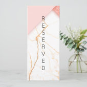 Modernes Rosa- und Goldmarmor - Signet Menükarte (Stehend Vorderseite)