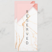 Modernes Rosa- und Goldmarmor - Signet Menükarte (Vorne/Hinten)