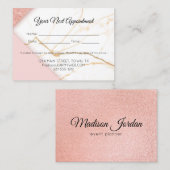 Modernes Rosa- und Goldmarmor Terminkarte (Vorne/Hinten)