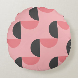Modernes Rosa und Grau des Mittelalters Rundes Kissen