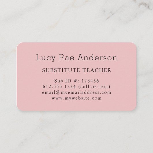 Modernes Rosa und Grau Visitenkarte (Rückseite)