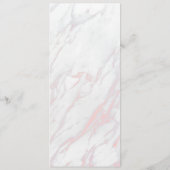 Modernes rosa und graues Marmor - Sign für den Sit Menükarte (Rückseite)