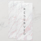 Modernes rosa und graues Marmor - Sign für den Sit Menükarte (Vorne/Hinten)