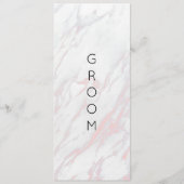 Modernes rosa und graues Marmor - Sign für den Sit Menükarte (Vorderseite)