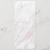 Modernes rosa und graues Marmor - Sign für den Sit Menükarte (Rückseite)