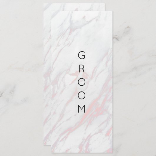 Modernes rosa und graues Marmor - Sign für den Sit Menükarte (Vorne/Hinten)