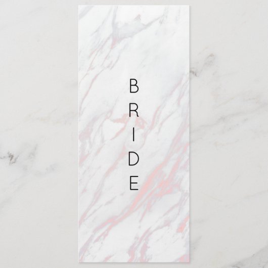 Modernes rosa und graues Marmor - Sign für den Sit Menükarte (Vorderseite)