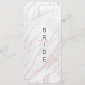 Modernes rosa und graues Marmor - Sign für den Sit Menükarte (Vorne/Hinten)