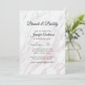 Modernes Rosa und Graumarmor Bridal Brunch (Stehend Vorderseite)