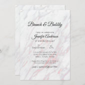 Modernes Rosa und Graumarmor Bridal Brunch (Vorne/Hinten)