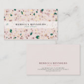 Modernes, rosa und grünes Terrazzo-Muster Visitenkarte (Vorne/Hinten)