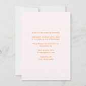Modernes Rosa und lebhaftes orangefarbenes Brautpa Einladung (Rückseite)