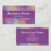 Modernes, rosa und Lila Patchwork Abstraktes Desig Visitenkarte (Vorne/Hinten)