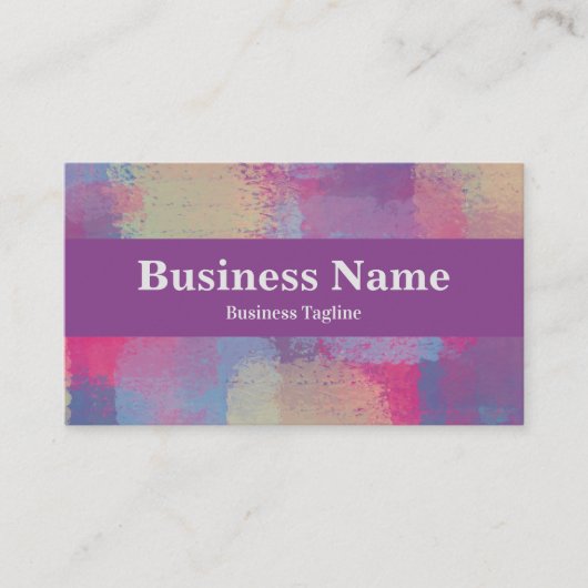 Modernes, rosa und Lila Patchwork Abstraktes Desig Visitenkarte (Vorderseite)