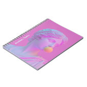 Modernes Rosa und Lila Pop Kunst, Dichtung und Mus Notizblock (Linke Seite)