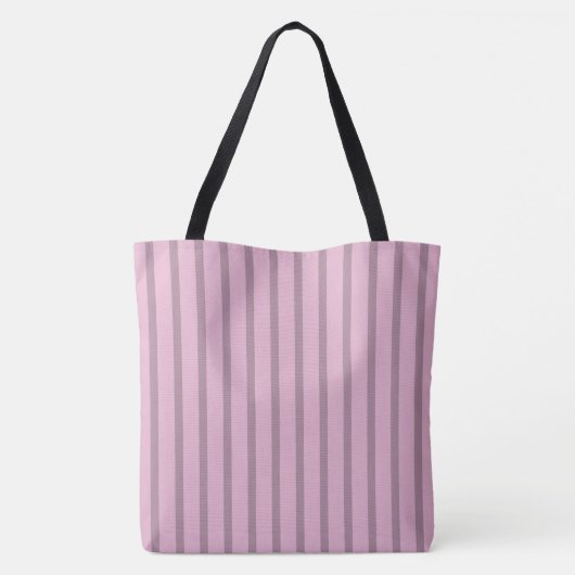 Modernes Rosa und Mauve Streifen Tasche (Rückseite)