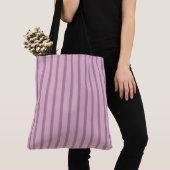 Modernes Rosa und Mauve Streifen Tasche (Von Nahem)
