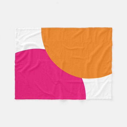 Modernes Rosa und Orange Abstrakt Fleecedecke (Vorderseite (Horizontal))