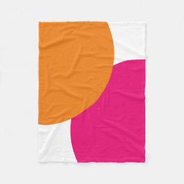 Modernes Rosa und Orange Abstrakt Fleecedecke