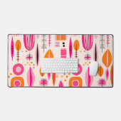 Modernes rosa und orangefarbenes Abstraktes Muster Schreibtischunterlage (Tastatur & Maus)