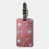 Modernes, rosa und orangefarbenes Bullseye-Muster Gepäckanhänger (Vorderseite vertikal)