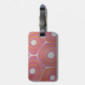 Modernes, rosa und orangefarbenes Bullseye-Muster Gepäckanhänger (Rückseite vertikal)