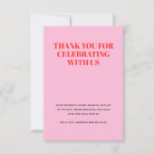 Modernes Rosa und Rot Dankeskarte (Vorderseite)