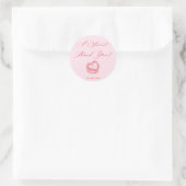 Modernes Rosa und Rot Runder Aufkleber (Tasche)