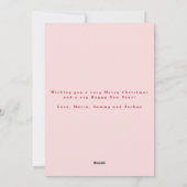 Modernes rosa und rotes Foto Feiertagskarte (Rückseite)