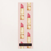 Modernes rosa und rotes Lipstick Muster Mädchen mi Yogamatte (Vorderseite)