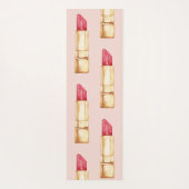 Modernes rosa und rotes Lipstick Muster Mädchen mi Yogamatte (Rückseite)