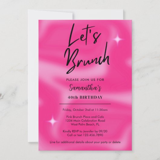 Modernes Rosa und Schwarz Lassen Sie sich jedes Ev Einladung (Vorderseite)