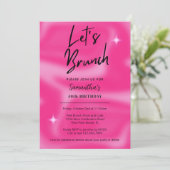 Modernes Rosa und Schwarz Lassen Sie sich jedes Ev Einladung (Stehend Vorderseite)