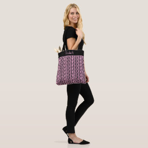 Modernes, rosa und schwarzes Muster Tasche