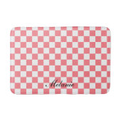 Modernes Rosa und Weiß Badematte (Vorderseite)