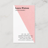 Modernes Rosa und Weiß, einzigartig individuell an Visitenkarte (Rückseite)