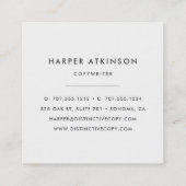 Modernes Rosa und Weiß Quadratische Visitenkarte (Rückseite)