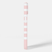 Modernes Rosa und Weiß Streifen mit Monogramm Case-Mate iPhone Hülle (Rückseite / Rechts)