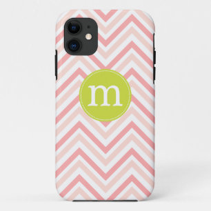 Modernes rosa und weißes Zickzack personalisierte Case-Mate iPhone Hülle