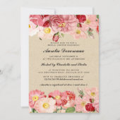 Modernes rosa Vintages Einladung (Vorderseite)