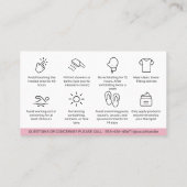 Modernes, rosa Waxen nach der Pflegekarte Haarentf Visitenkarte (Rückseite)