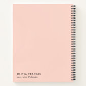 Modernes Rosa Weibchen Minimalistisch einfach Notizblock (Rückseite)