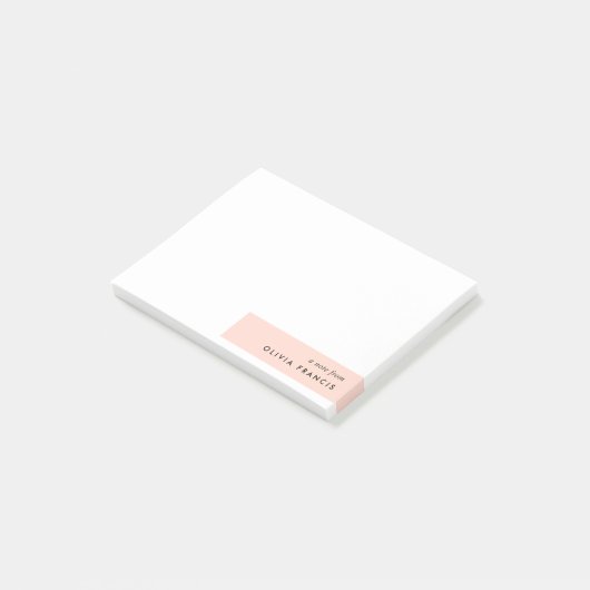 Modernes Rosa Weibchen Minimalistisch einfach Post-it Klebezettel (angewinkelt)