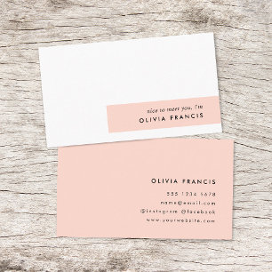 Modernes Rosa Weibchen Minimalistisch einfach Visitenkarte