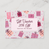 Modernes Rosa Weihnachtsgeschäft Rabattkarte (Vorderseite)