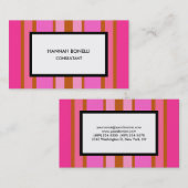 Modernes Rosa Weiß Minimalistisch Weibliche Berufl Visitenkarte (Vorne/Hinten)