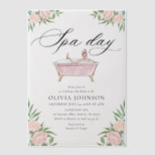 Modernes Rosa Wellness-Center Day Brautparty Pergament Einladungen (Vorderseite)