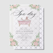Modernes Rosa Wellness-Center Day Brautparty Pergament Einladungen (Versetzt (Einladung))