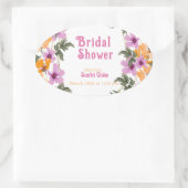 Modernes Rosa Wildblume #2 Brautparty Ovaler Aufkleber (Tasche)