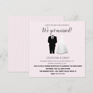 Modernes Rosa Wir Got Verheiratet! Hochzeit Ankündigung